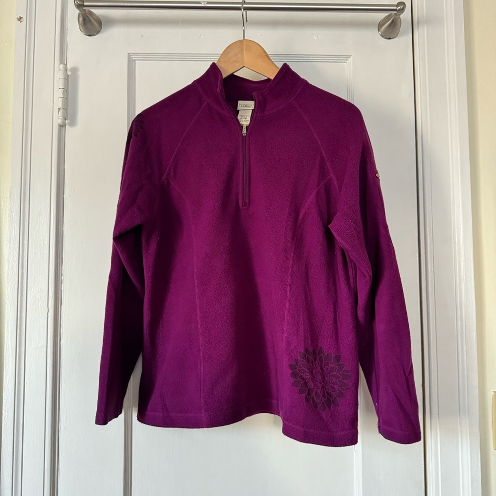 L.L. Bean Eggplant Purple Half Zip Fleece Pullover